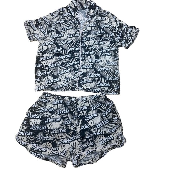 Barbie Pajama Short Set Black Size Large - Picture 2 of 6